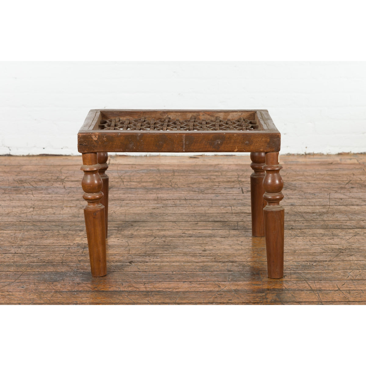 Antique Window Grate Made into a Side Table with Turned Baluster Legs-12. Asian & Chinese Furniture, Art, Antiques, Vintage Home Décor for sale at FEA Home