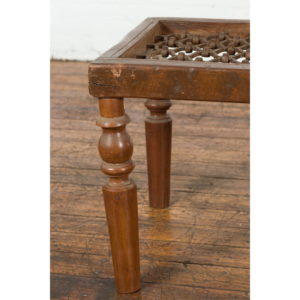 Antique Window Grate Made into a Side Table with Turned Baluster Legs-7. Asian & Chinese Furniture, Art, Antiques, Vintage Home Décor for sale at FEA Home