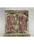 Indian Rustic Painted Wood Cabinet with Carved Foliage and Distressed Patina-11. Asian & Chinese Furniture, Art, Antiques, Vintage Home Décor for sale at FEA Home