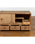 Japanese Early 20th Century Low Storage Cabinet with Sliding Doors and Drawers-2. Asian & Chinese Furniture, Art, Antiques, Vintage Home Décor for sale at FEA Home