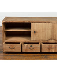 Japanese Early 20th Century Low Storage Cabinet with Sliding Doors and Drawers-5. Asian & Chinese Furniture, Art, Antiques, Vintage Home Décor for sale at FEA Home