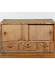 Japanese Early 20th Century Low Storage Cabinet with Sliding Doors and Drawers-6. Asian & Chinese Furniture, Art, Antiques, Vintage Home Décor for sale at FEA Home