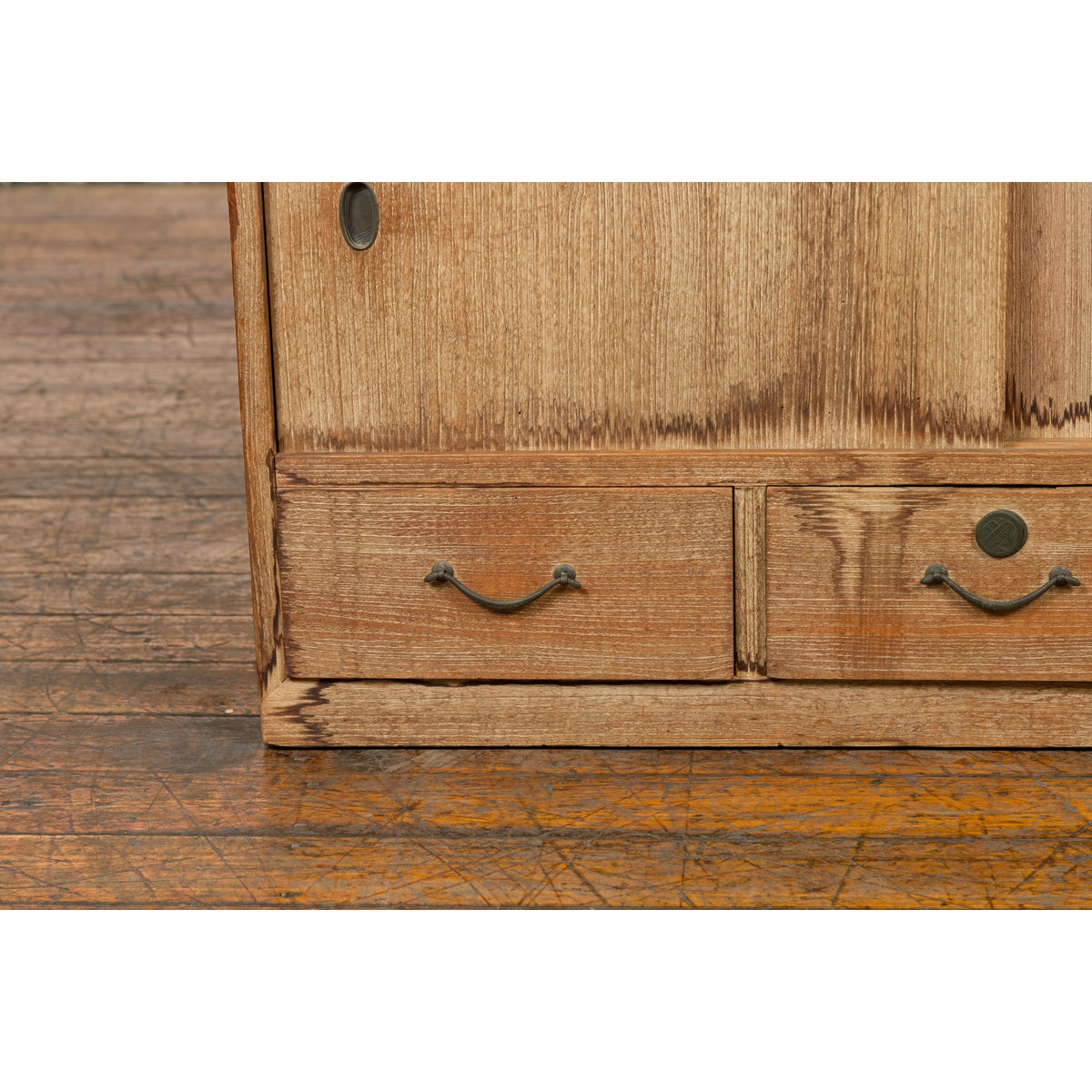 Japanese Early 20th Century Low Storage Cabinet with Sliding Doors and Drawers-7. Asian & Chinese Furniture, Art, Antiques, Vintage Home Décor for sale at FEA Home