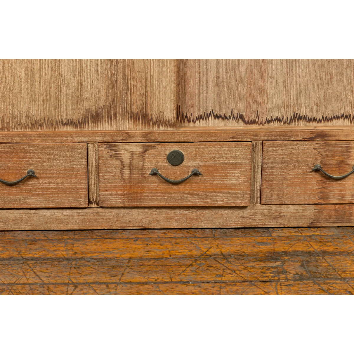 Japanese Early 20th Century Low Storage Cabinet with Sliding Doors and Drawers-8. Asian & Chinese Furniture, Art, Antiques, Vintage Home Décor for sale at FEA Home