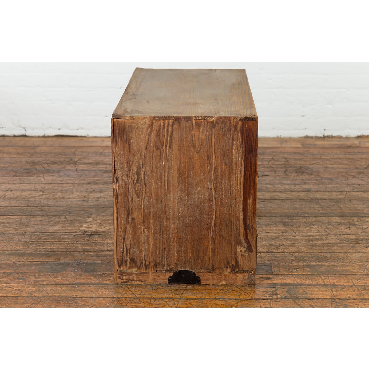 Japanese Early 20th Century Low Storage Cabinet with Sliding Doors and Drawers-9. Asian & Chinese Furniture, Art, Antiques, Vintage Home Décor for sale at FEA Home
