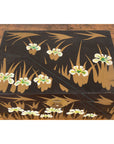 Japanese Late Meiji Period Black Lacquer Blanket Chest with Golden Painted Décor-14. Asian & Chinese Furniture, Art, Antiques, Vintage Home Décor for sale at FEA Home