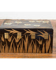Japanese Late Meiji Period Black Lacquer Blanket Chest with Golden Painted Décor-19. Asian & Chinese Furniture, Art, Antiques, Vintage Home Décor for sale at FEA Home