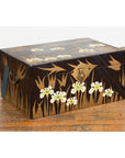 Japanese Late Meiji Period Black Lacquer Blanket Chest with Golden Painted Décor-2. Asian & Chinese Furniture, Art, Antiques, Vintage Home Décor for sale at FEA Home