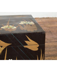 Japanese Late Meiji Period Black Lacquer Blanket Chest with Golden Painted Décor-8. Asian & Chinese Furniture, Art, Antiques, Vintage Home Décor for sale at FEA Home
