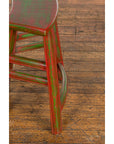 Japanese Late Meiji Period Red and Green Lacquered Stool with Semicircular Seat-15. Asian & Chinese Furniture, Art, Antiques, Vintage Home Décor for sale at FEA Home