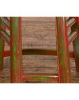 Japanese Late Meiji Period Red and Green Lacquered Stool with Semicircular Seat-8. Asian & Chinese Furniture, Art, Antiques, Vintage Home Décor for sale at FEA Home