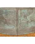 Laotian Style Vintage Bronze Rain Drum with Geometric Motifs and Frog Finials-16. Asian & Chinese Furniture, Art, Antiques, Vintage Home Décor for sale at FEA Home