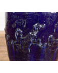 Large Antique 19th Century Thai Cobalt Blue Martaban Jar with Raised Motifs-15. Asian & Chinese Furniture, Art, Antiques, Vintage Home Décor for sale at FEA Home