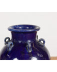Large Antique 19th Century Thai Cobalt Blue Martaban Jar with Raised Motifs-4. Asian & Chinese Furniture, Art, Antiques, Vintage Home Décor for sale at FEA Home