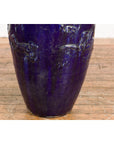 Large Antique 19th Century Thai Cobalt Blue Martaban Jar with Raised Motifs-7. Asian & Chinese Furniture, Art, Antiques, Vintage Home Décor for sale at FEA Home