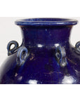 Large Antique 19th Century Thai Cobalt Blue Martaban Jar with Raised Motifs-8. Asian & Chinese Furniture, Art, Antiques, Vintage Home Décor for sale at FEA Home