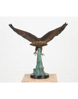 Life-Size Bronze Sculpture of a Diving Eagle on Black Marble Base-13. Asian & Chinese Furniture, Art, Antiques, Vintage Home Décor for sale at FEA Home