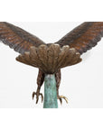 Life-Size Bronze Sculpture of a Diving Eagle on Black Marble Base-14. Asian & Chinese Furniture, Art, Antiques, Vintage Home Décor for sale at FEA Home