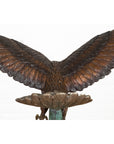 Life-Size Bronze Sculpture of a Diving Eagle on Black Marble Base-16. Asian & Chinese Furniture, Art, Antiques, Vintage Home Décor for sale at FEA Home