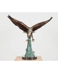 Life-Size Bronze Sculpture of a Diving Eagle on Black Marble Base-2. Asian & Chinese Furniture, Art, Antiques, Vintage Home Décor for sale at FEA Home