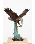 Life-Size Bronze Sculpture of a Diving Eagle on Black Marble Base-9. Asian & Chinese Furniture, Art, Antiques, Vintage Home Décor for sale at FEA Home