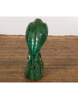 Lifesize Chinese Vintage Green and Blue Glazed Ceramic Heron Bird Sculpture-10. Asian & Chinese Furniture, Art, Antiques, Vintage Home Décor for sale at FEA Home