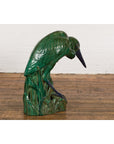 Lifesize Chinese Vintage Green and Blue Glazed Ceramic Heron Bird Sculpture-8. Asian & Chinese Furniture, Art, Antiques, Vintage Home Décor for sale at FEA Home