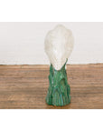 Lifesize Chinese Vintage White and Cream Glazed Ceramic Heron Bird Sculpture-6. Asian & Chinese Furniture, Art, Antiques, Vintage Home Décor for sale at FEA Home