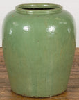 Oversized Vintage Chinese Celadon Glazed Water Vessel with Tapering Lines-2. Asian & Chinese Furniture, Art, Antiques, Vintage Home Décor for sale at FEA Home