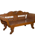 Plantation Javanese Teak Settee with Carved Décor and Out-Scrolling Arms-1. Asian & Chinese Furniture, Art, Antiques, Vintage Home Décor for sale at FEA Home