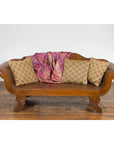 Plantation Javanese Teak Settee with Carved Décor and Out-Scrolling Arms-4. Asian & Chinese Furniture, Art, Antiques, Vintage Home Décor for sale at FEA Home
