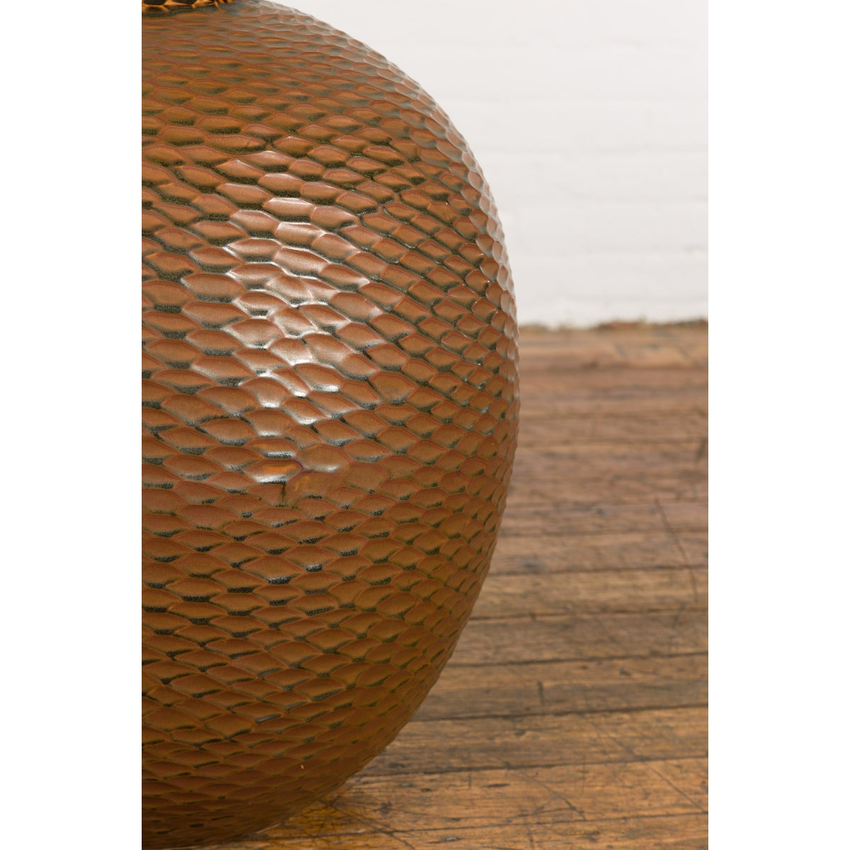 Prem Collection Handcrafted Brown Vase with Textured Honeycomb Style Motifs-10. Asian & Chinese Furniture, Art, Antiques, Vintage Home Décor for sale at FEA Home