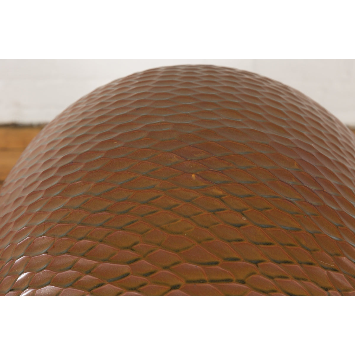 Prem Collection Handcrafted Brown Vase with Textured Honeycomb Style Motifs-15. Asian & Chinese Furniture, Art, Antiques, Vintage Home Décor for sale at FEA Home