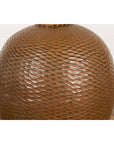 Prem Collection Handcrafted Brown Vase with Textured Honeycomb Style Motifs-6. Asian & Chinese Furniture, Art, Antiques, Vintage Home Décor for sale at FEA Home