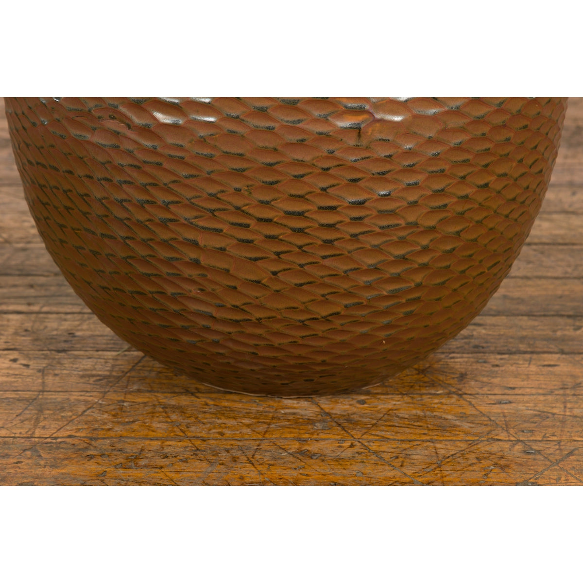 Prem Collection Handcrafted Brown Vase with Textured Honeycomb Style Motifs-8. Asian & Chinese Furniture, Art, Antiques, Vintage Home Décor for sale at FEA Home