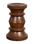 Rustic Indonesian 19th Century Solid Wood Turned Stool with Brown Patina-1. Asian & Chinese Furniture, Art, Antiques, Vintage Home Décor for sale at FEA Home