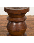 Rustic Indonesian 19th Century Solid Wood Turned Stool with Brown Patina-9. Asian & Chinese Furniture, Art, Antiques, Vintage Home Décor for sale at FEA Home