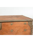Rustic Indonesian 19th Century Wooden Blanket Chest with Brass Accents-5. Asian & Chinese Furniture, Art, Antiques, Vintage Home Décor for sale at FEA Home