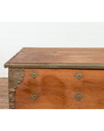 Rustic Indonesian 19th Century Wooden Blanket Chest with Brass Accents-6. Asian & Chinese Furniture, Art, Antiques, Vintage Home Décor for sale at FEA Home