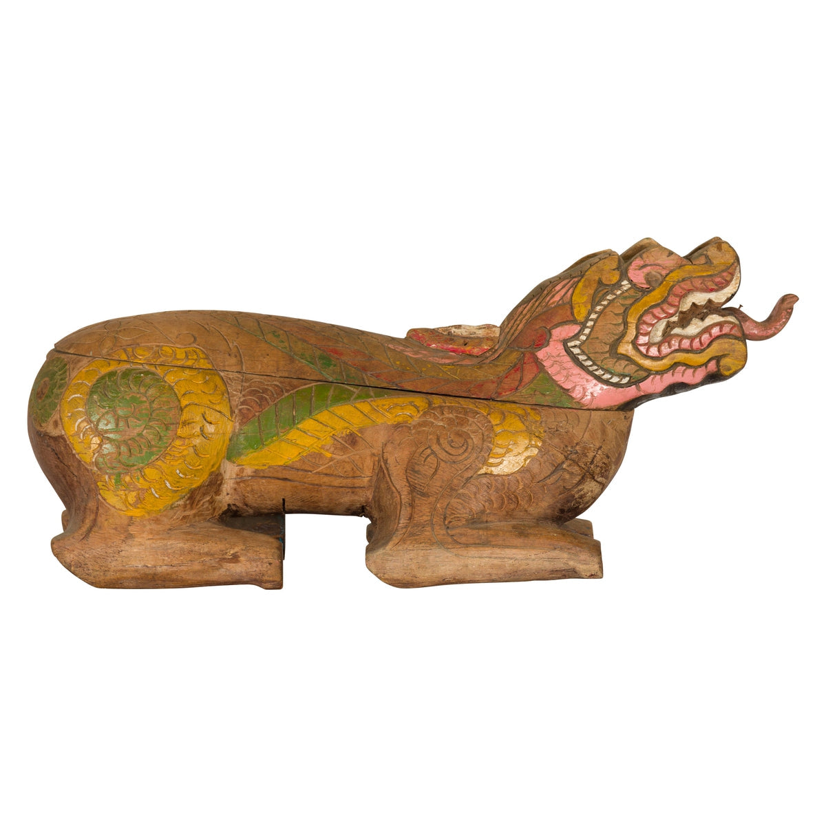Polychromatic Guardian Lion Prayer Box-11. Asian & Chinese Furniture, Art, Antiques, Vintage Home Décor for sale at FEA Home
