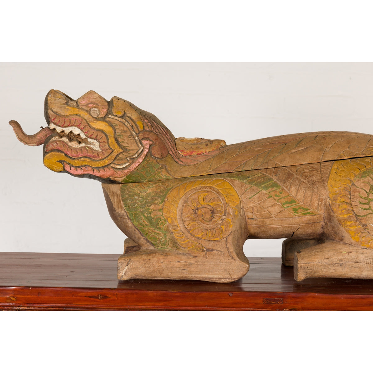 Polychromatic Guardian Lion Prayer Box-15. Asian & Chinese Furniture, Art, Antiques, Vintage Home Décor for sale at FEA Home