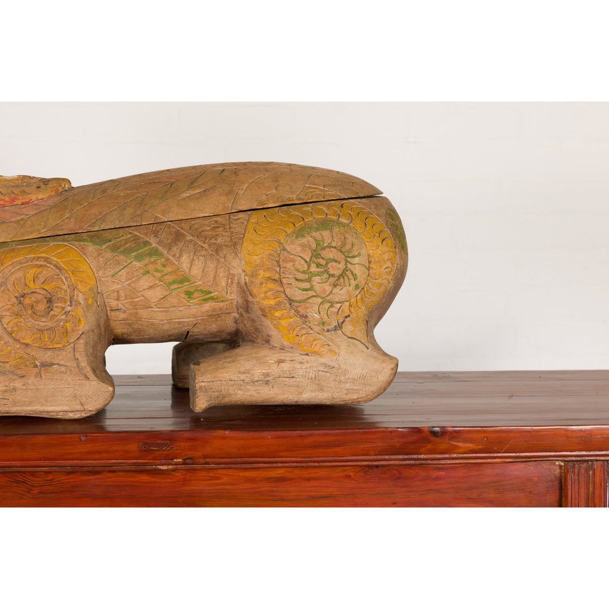 Polychromatic Guardian Lion Prayer Box-16. Asian & Chinese Furniture, Art, Antiques, Vintage Home Décor for sale at FEA Home