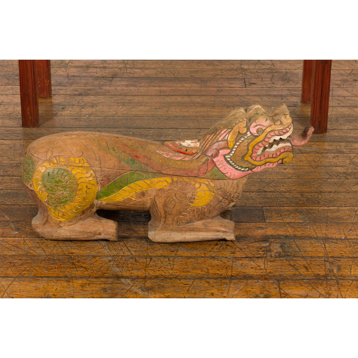 Polychromatic Guardian Lion Prayer Box-17. Asian & Chinese Furniture, Art, Antiques, Vintage Home Décor for sale at FEA Home