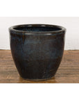 Thai Vintage Oversized Shigaraki Style Namako Glazed Planter with Wave Effects-13. Asian & Chinese Furniture, Art, Antiques, Vintage Home Décor for sale at FEA Home