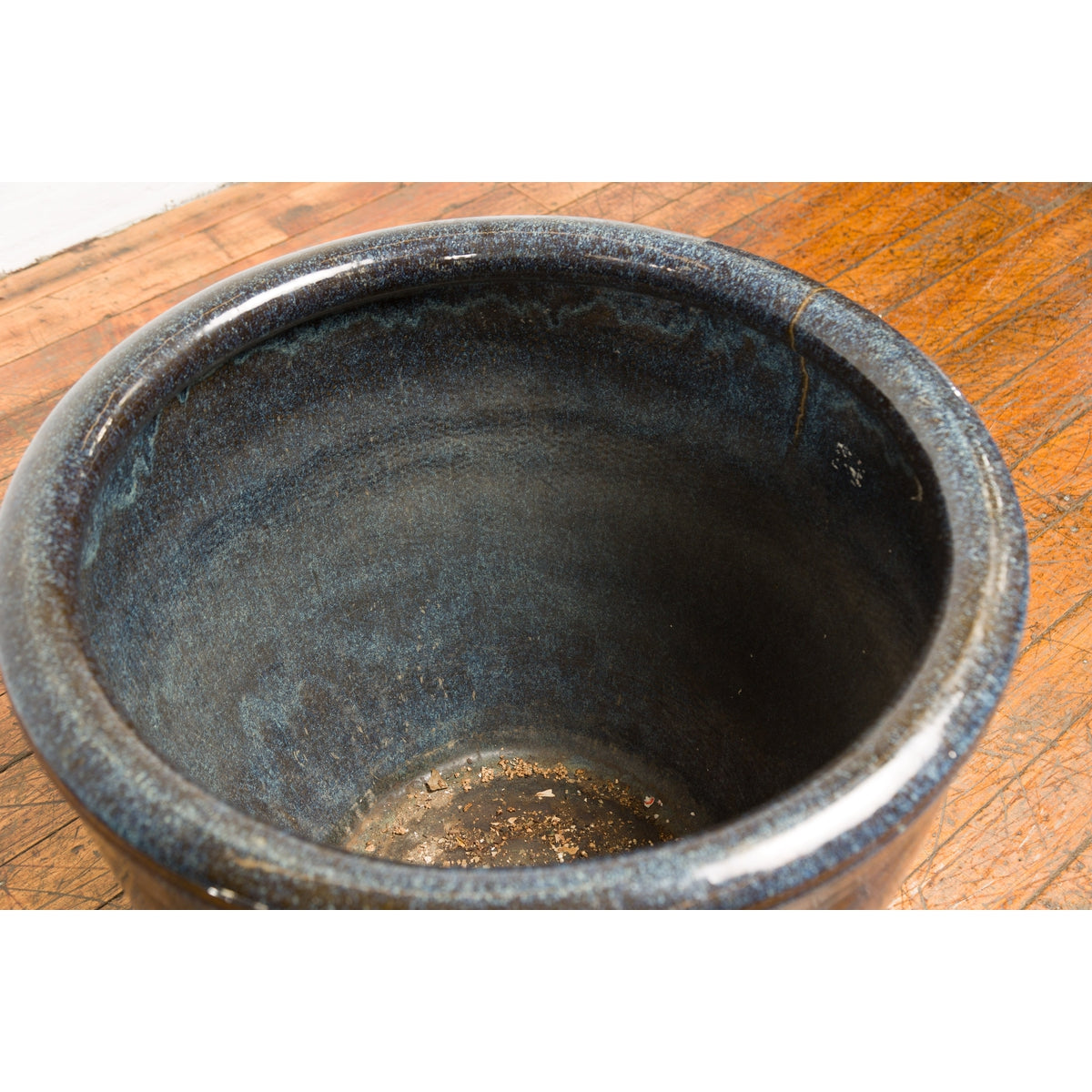 Thai Vintage Oversized Shigaraki Style Namako Glazed Planter with Wave Effects-15. Asian & Chinese Furniture, Art, Antiques, Vintage Home Décor for sale at FEA Home