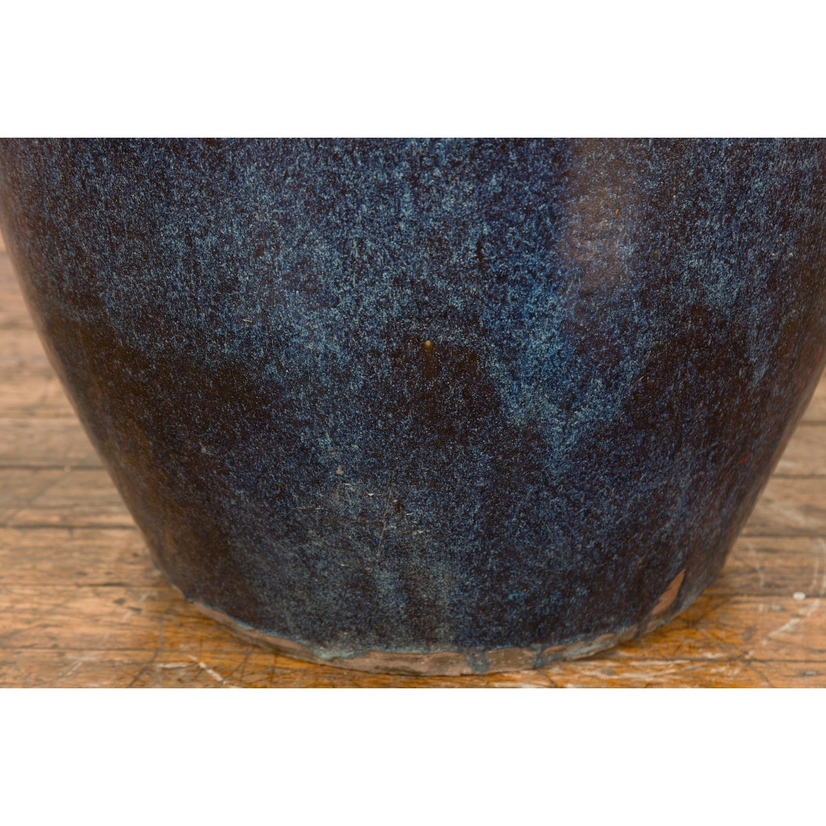 Thai Vintage Oversized Shigaraki Style Namako Glazed Planter with Wave Effects-9. Asian & Chinese Furniture, Art, Antiques, Vintage Home Décor for sale at FEA Home