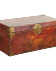 Vintage Chinese Lacquered Leather Blanket Chest with Reddish Brown Patina-1. Asian & Chinese Furniture, Art, Antiques, Vintage Home Décor for sale at FEA Home