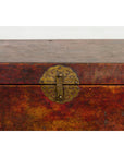 Vintage Chinese Lacquered Leather Blanket Chest with Reddish Brown Patina-14. Asian & Chinese Furniture, Art, Antiques, Vintage Home Décor for sale at FEA Home