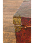 Vintage Chinese Lacquered Leather Blanket Chest with Reddish Brown Patina-18. Asian & Chinese Furniture, Art, Antiques, Vintage Home Décor for sale at FEA Home