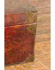 Vintage Chinese Lacquered Leather Blanket Chest with Reddish Brown Patina-19. Asian & Chinese Furniture, Art, Antiques, Vintage Home Décor for sale at FEA Home
